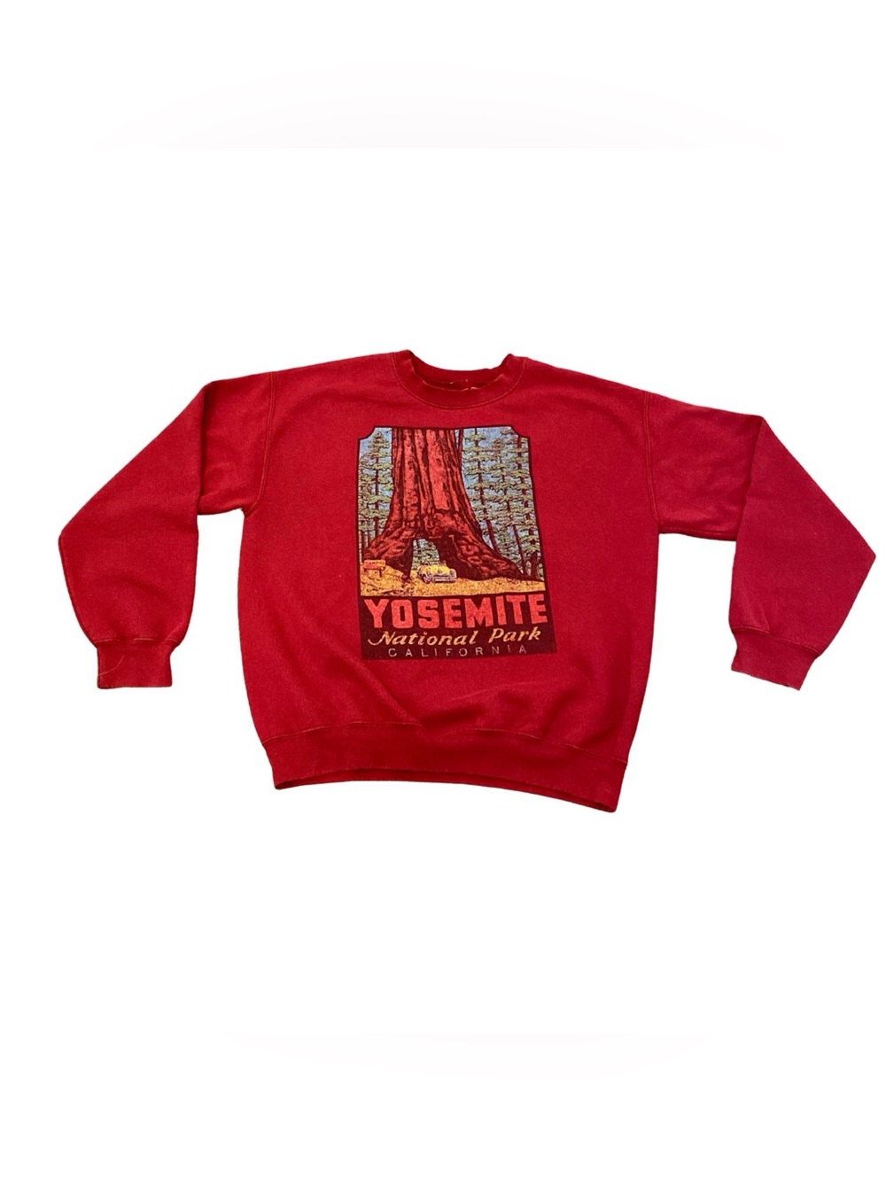 Yosemite National Park California Red Sweatshirt Sweater Fuzzy Outdoor Hilda